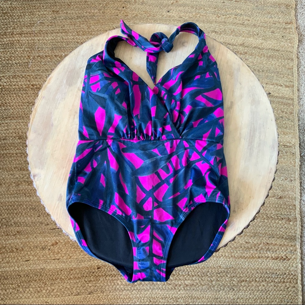 Coastal Blue One Piece Swim Suit, Sz 4-6